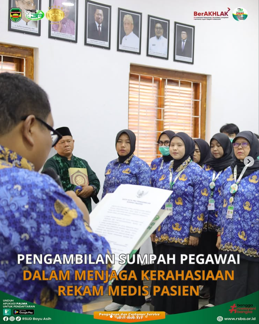 Pengambilan Sumpah Pegawai Penjaga Kerahasiaan Rekam Medis Pasien