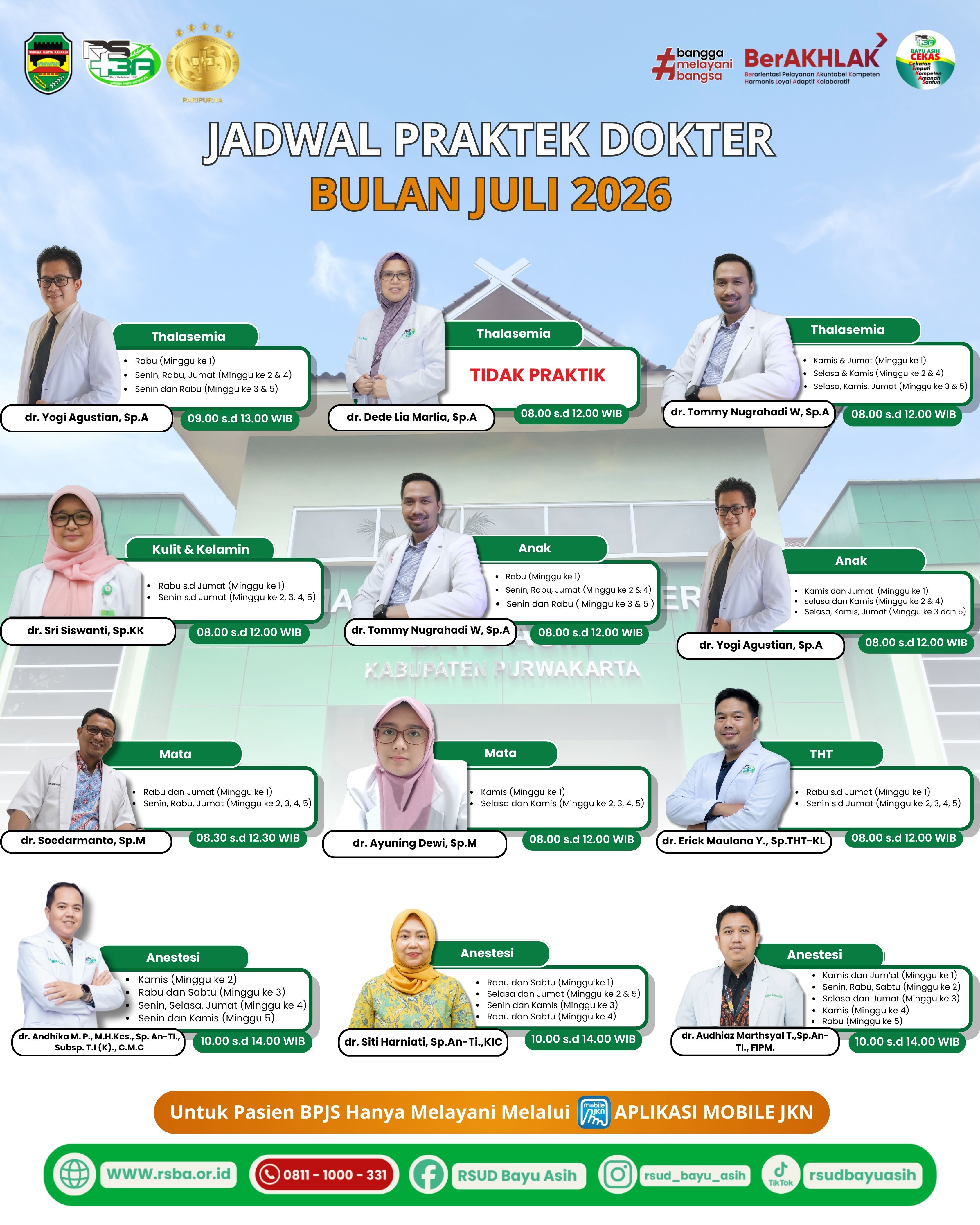 Jadwal Dokter Juli 2026