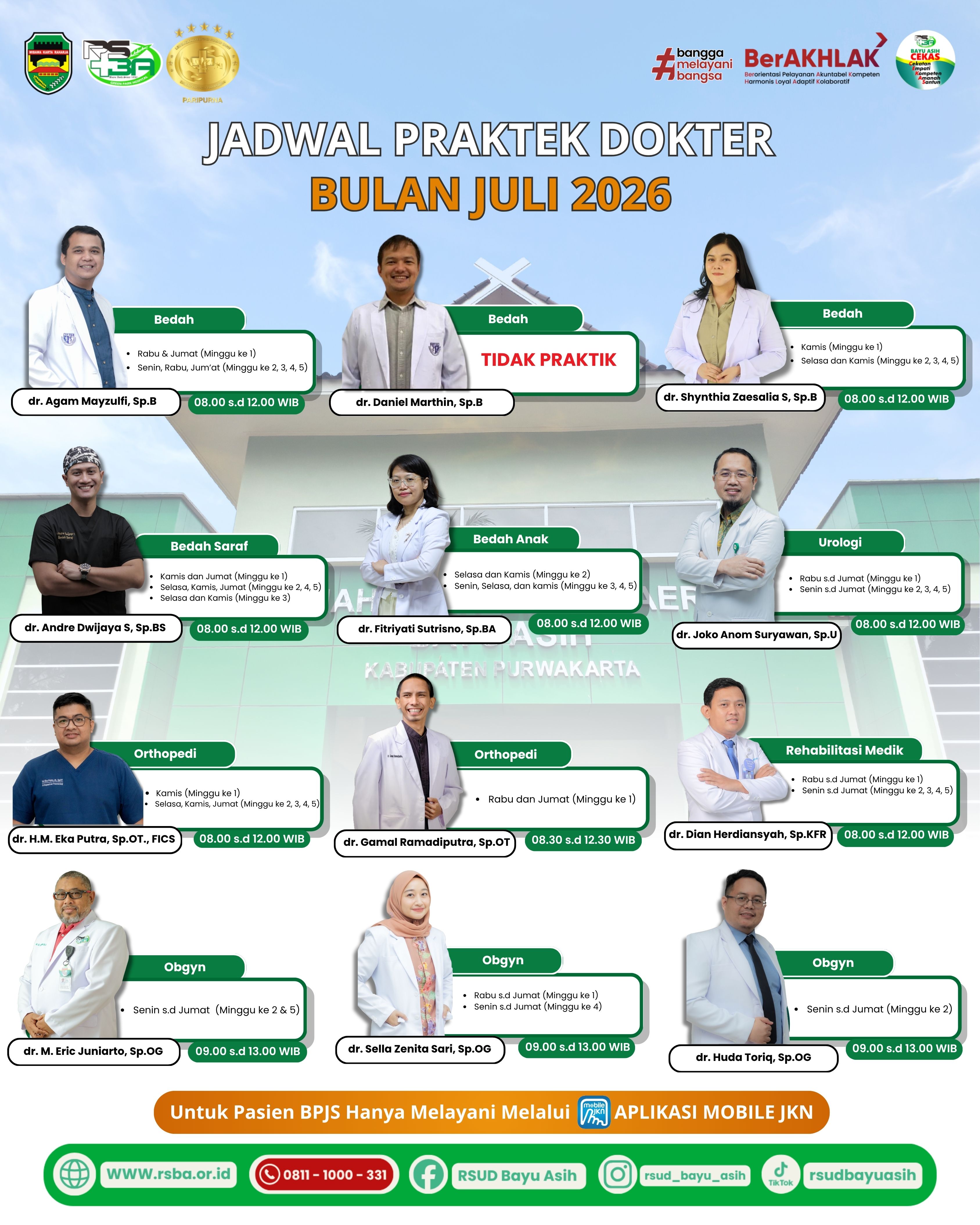 Jadwal Dokter Juli 2026