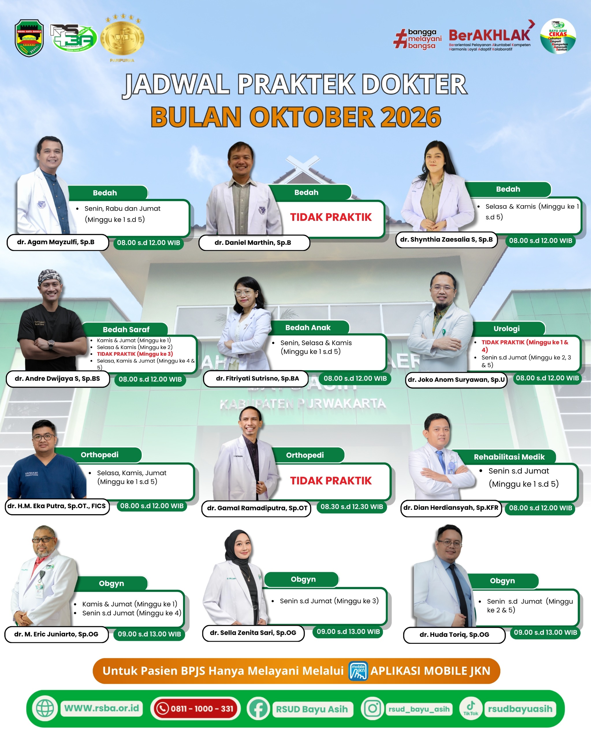 Jadwal Dokter Oktober 2026