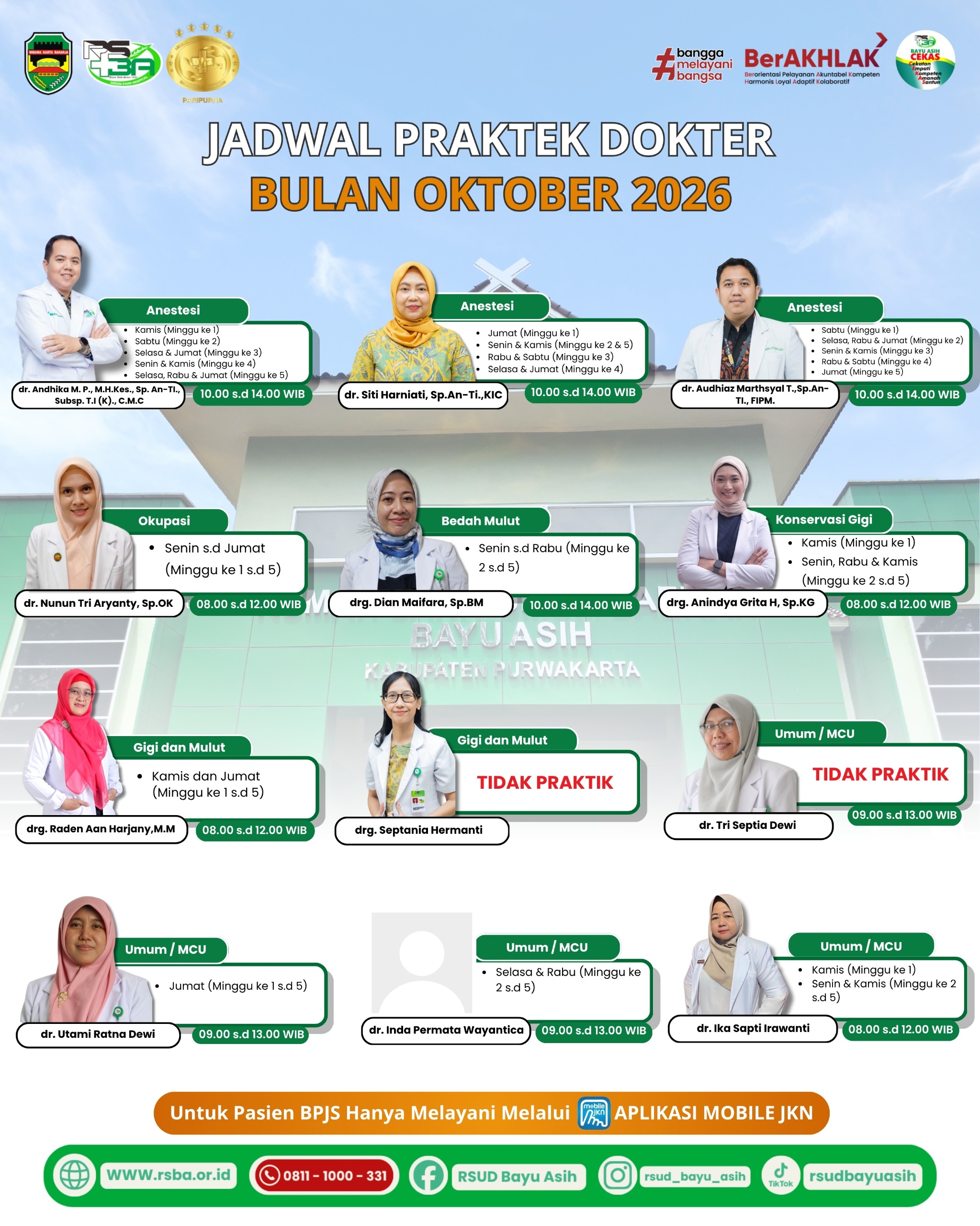 Jadwal Dokter Oktober 2026
